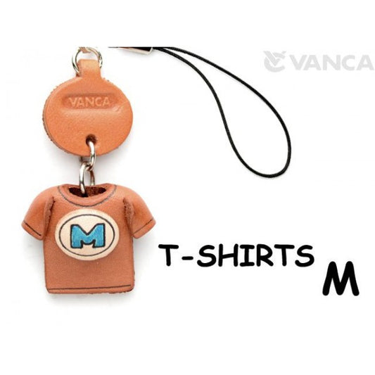 M(Blue) Japanese Leather Cellularphone Charm T-shirt