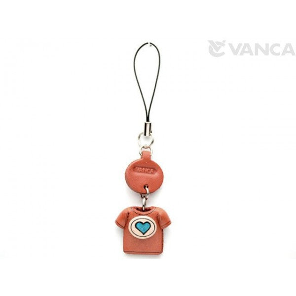 Hearts(Blue) Japanese Leather Cellularphone Charm T-shirt