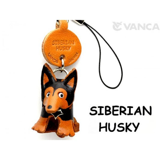 Siberian Husky Leather Cellularphone Charm #46761