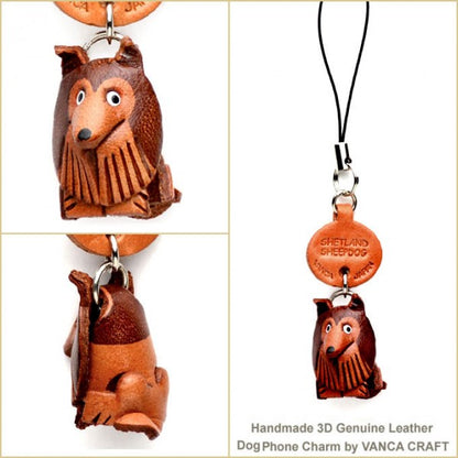 Shetland Sheepdog Leather Cellularphone Charm #46757