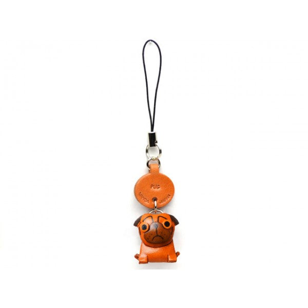 Pug Japanese Leather Cellularphone Charm #46751