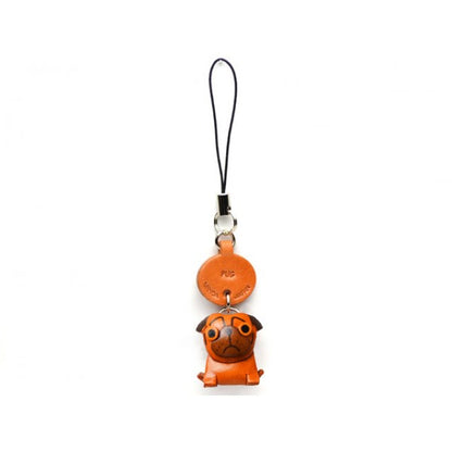 Pug Japanese Leather Cellularphone Charm #46751