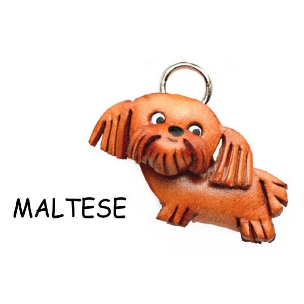 Maltese Leather dog Charm Bookmarker