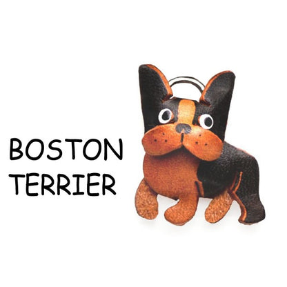 Boston terrirer Leather dog Charm Bookmarker