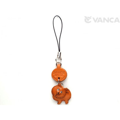 Japanese Spitz Leather Cellularphone Charm
