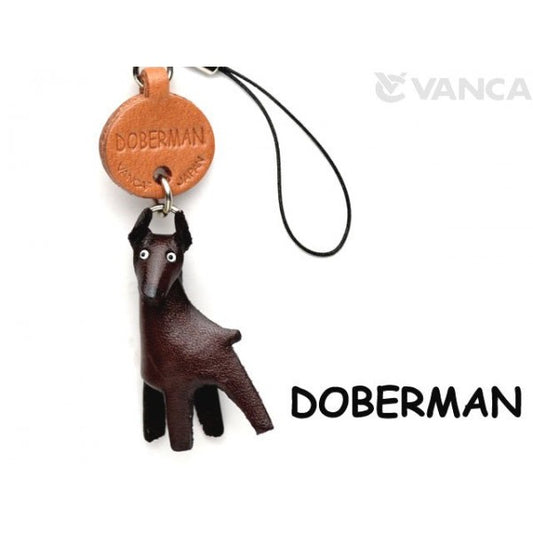 Doberman Leather Cellularphone Charm