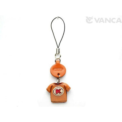 K(Red) Japanese Leather Cellularphone Charm T-shirt