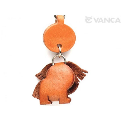 Pekinigese Leather Cellularphone Charm