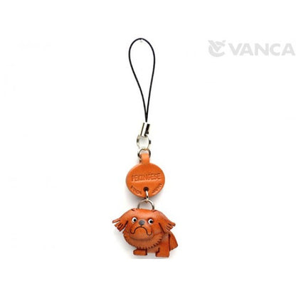 Pekinigese Leather Cellularphone Charm