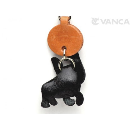 French Bulldog Black Leather Cellularphone Charm