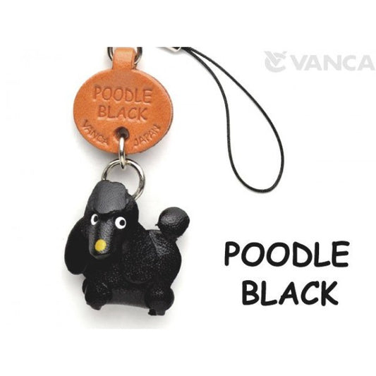 Poodle Black Leather Cellularphone Charm #46750