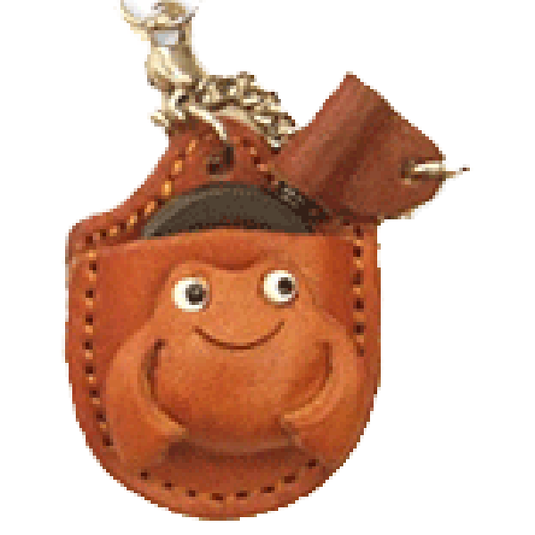 Frog Japanese Leather Cellularphone Charm Magnifying glass