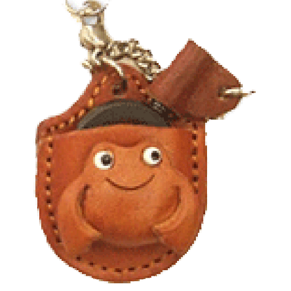 Frog Japanese Leather Cellularphone Charm Magnifying glass