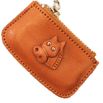 Horse Japanese Leather Cellularphone Charm Change Purse