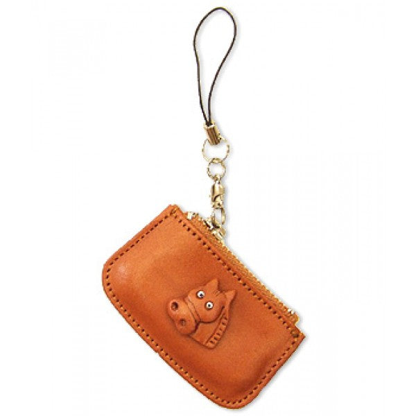 Horse Japanese Leather Cellularphone Charm Change Purse