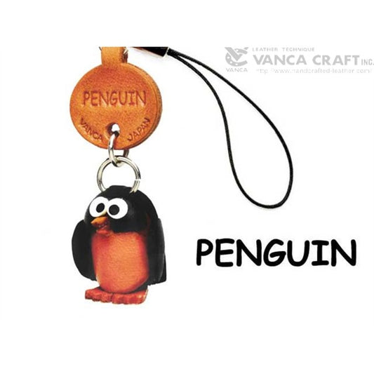 Penguin Japanese Leather Cellularphone Charm Fish