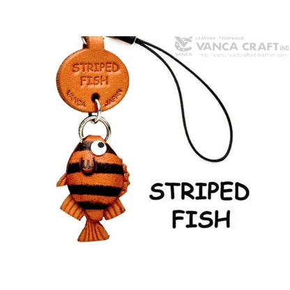 Striped fish Japanese Leather Cellularphone Charm Fish