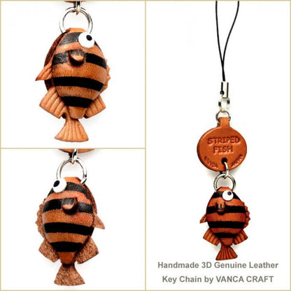 Striped fish Japanese Leather Cellularphone Charm Fish