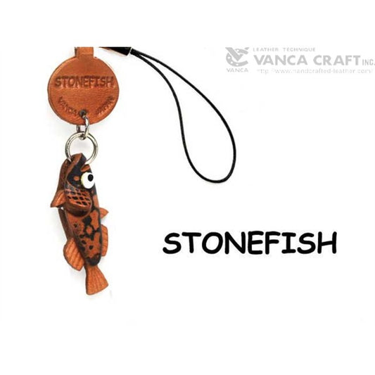 Stone fish Japanese Leather Cellularphone Charm Fish