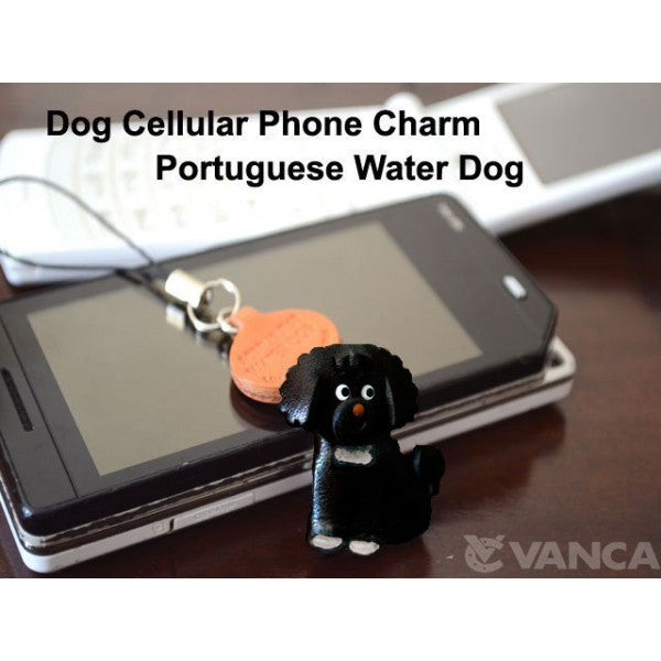 Portuguese Water Dog Leather Cellularphone Charm #46775