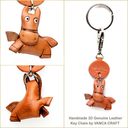 Horse Japanese Leather Keychains Animal