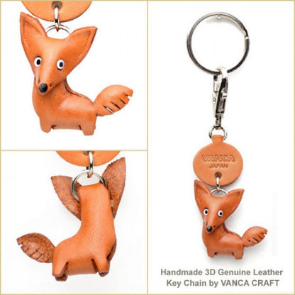 Fox Japanese Leather Keychains Animal