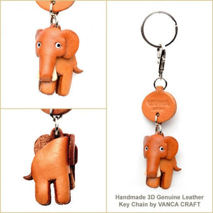 Elephant Japanese Leather Keychains Animal