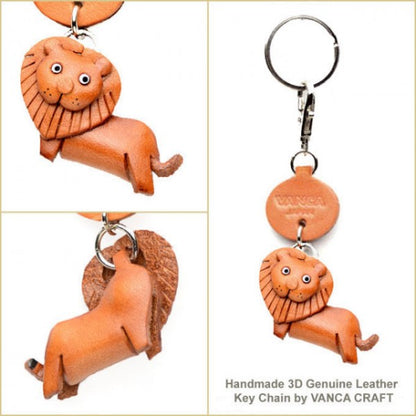 Lion Japanese Leather Keychains Animal