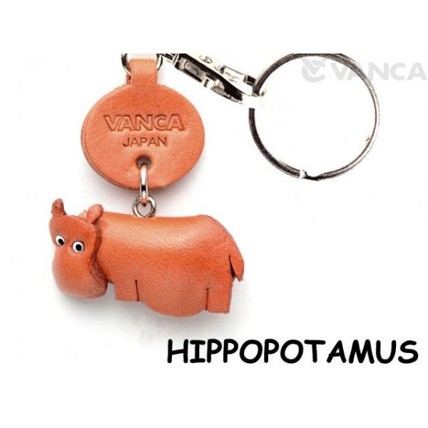 Hippopotamus Japanese Leather Keychains Animal