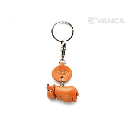 Hippopotamus Japanese Leather Keychains Animal