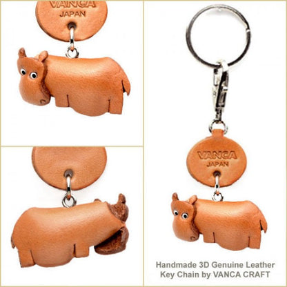 Hippopotamus Japanese Leather Keychains Animal