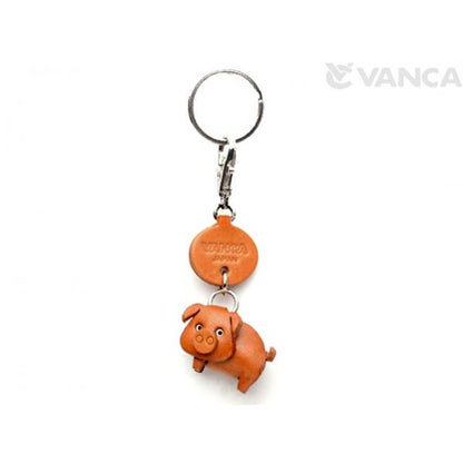 Pig Japanese Leather Keychains Animal