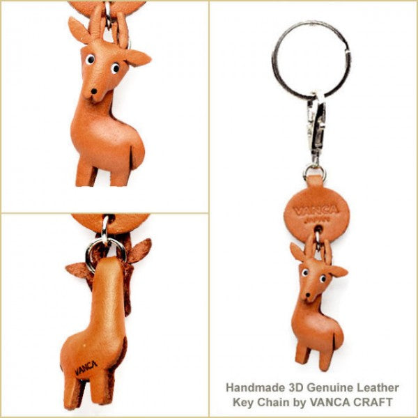 Deer Japanese Leather Keychains Animal