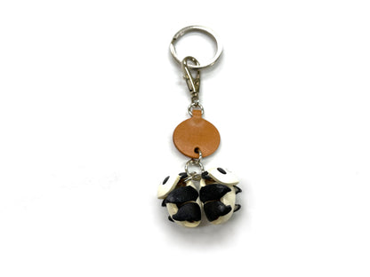 Twin Pandas Leather Keychains Animal