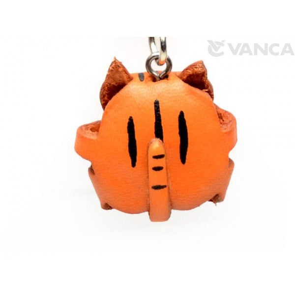 Initial Cat D Leather Animal Keychain