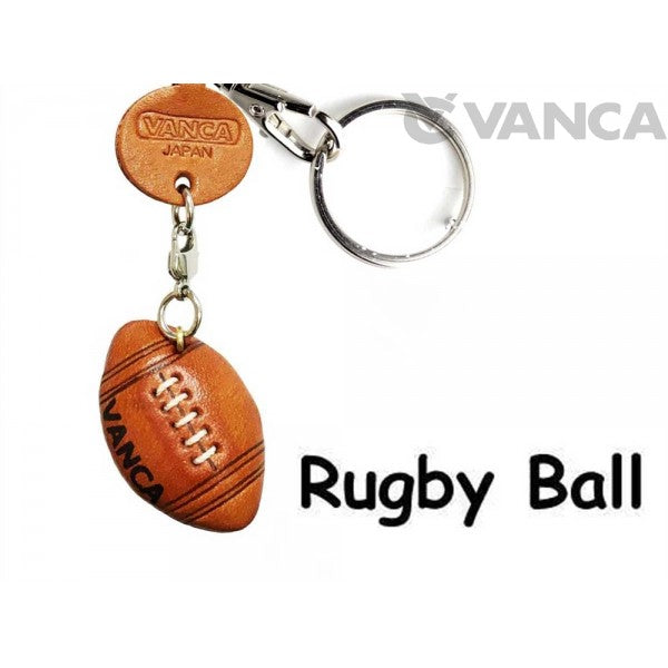 Rugby Ball/American Football Leather Keychain