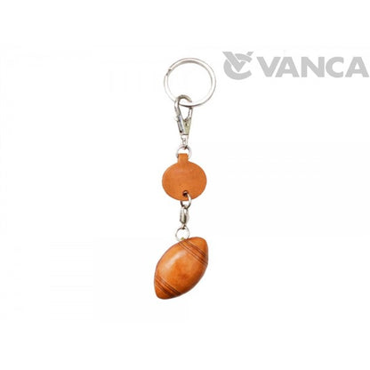 Rugby Ball/American Football Leather Keychain