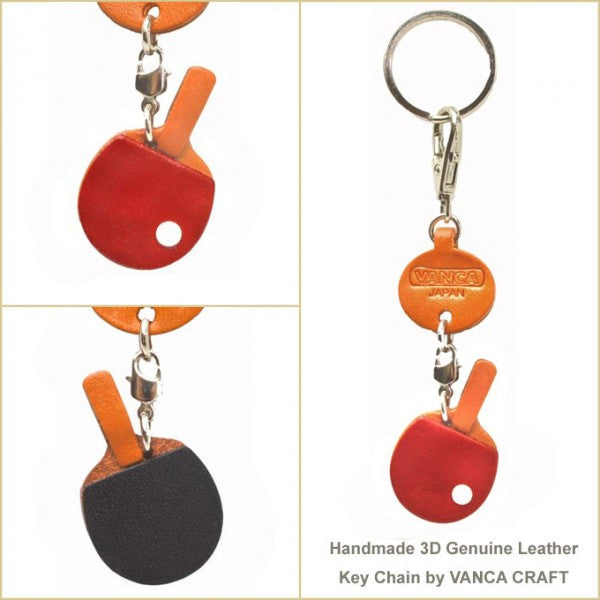 Pingpong paddle Japanese Leather Keychains Goods