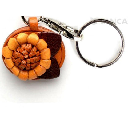 Sunflower Leather Flower Keychain