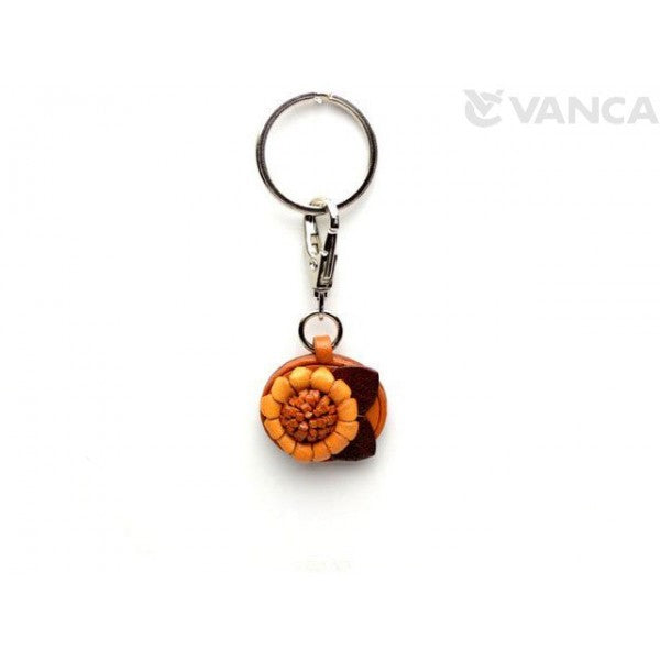 Sunflower Leather Flower Keychain