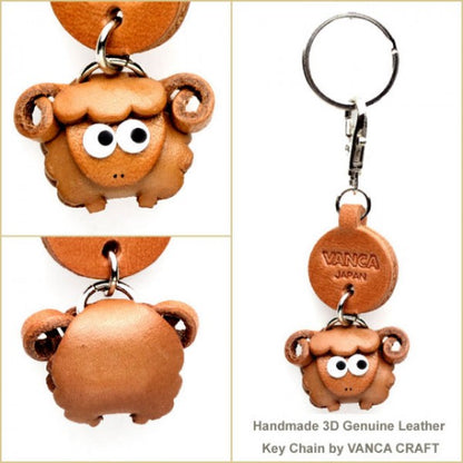 Sheep Leather Keychains Little Zodiac Mascot