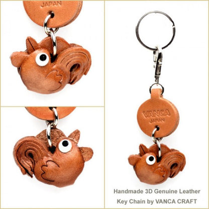 Rooster Leather Keychains Little Zodiac Mascot