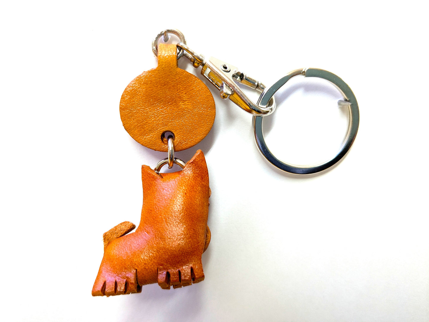 Cairn Terrier Leather Dog Keychain