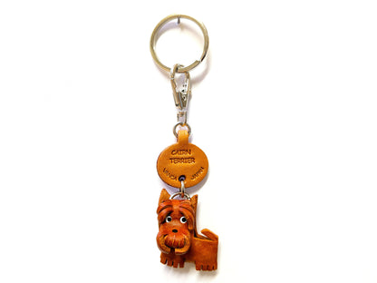 Cairn Terrier Leather Dog Keychain