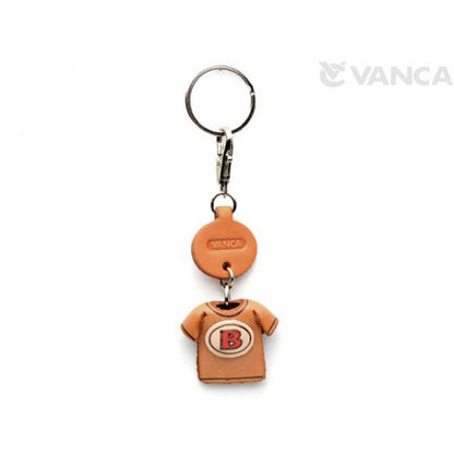 B(Red) Japanese Leather Keychains T-shirt