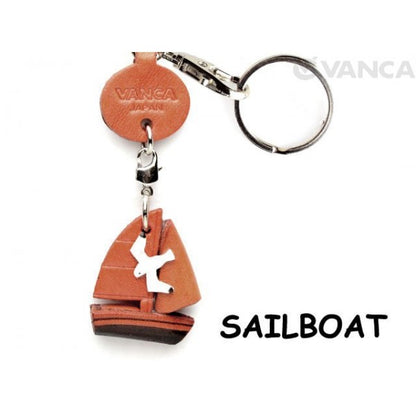 Sailboat Japanese Leather Keychains Goods