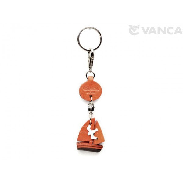 Sailboat Japanese Leather Keychains Goods