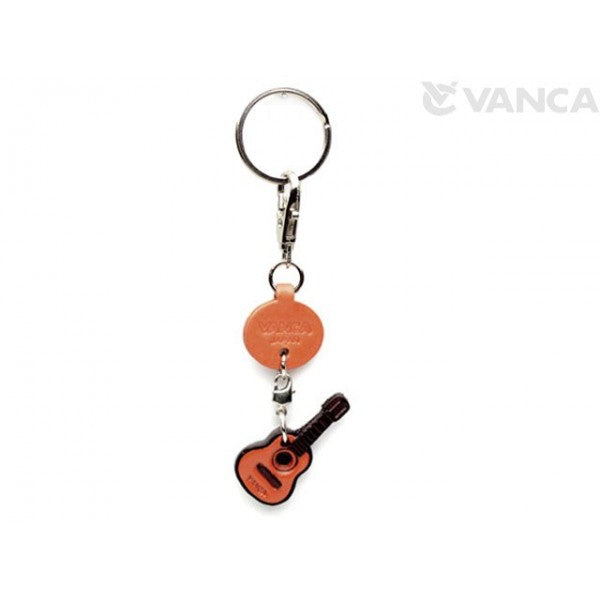 Guitar Leather Keychain