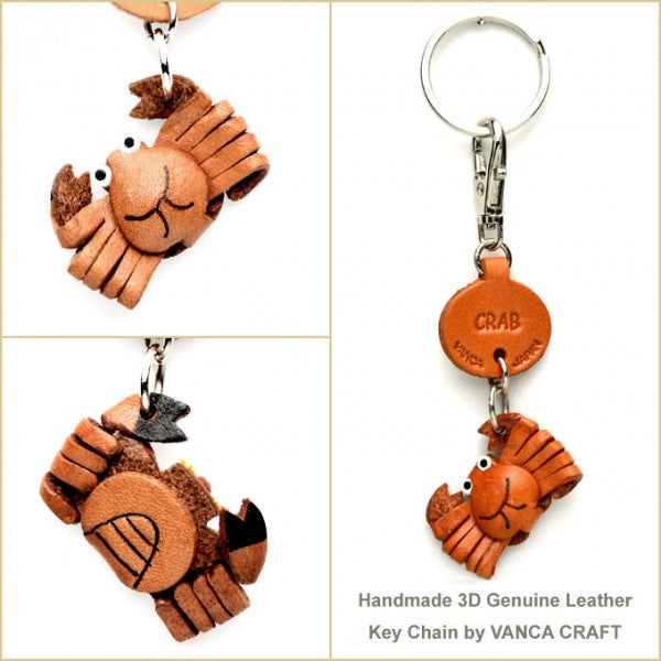 Crab Japanese Leather Keychains Fish