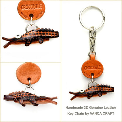 Crocodile Japanese Leather Keychains Fish